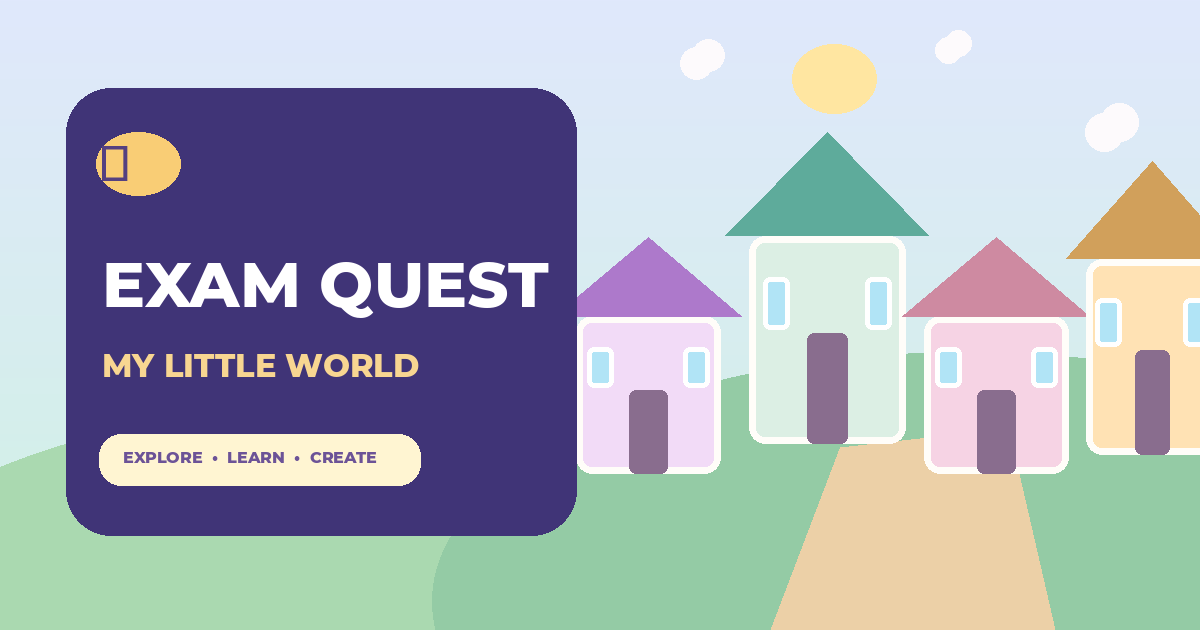 Original EXAM QUEST illustrated game town